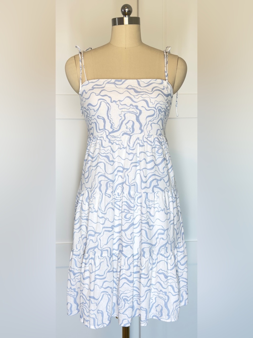 Like-new Abercrombie & Fitch Tie-Strap Linen-Blend Mini Dress